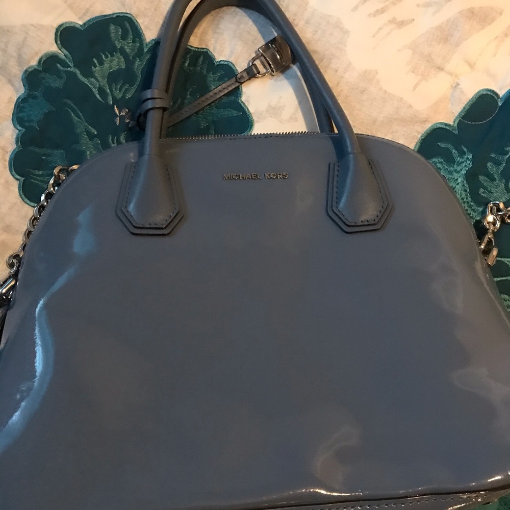 Blue Vinyl Michael Kors Purse Nwt